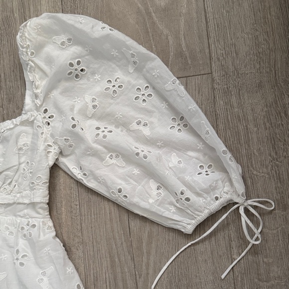 For Love And Lemons White Eyelet Swing Dress Small - Picture 4 of 10